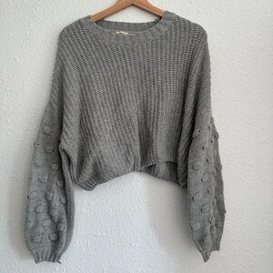 En Creme Gray Textured Women's Sweater